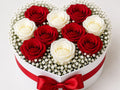 6 Red 4 White Roses Gift Box